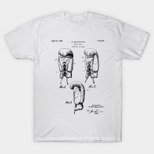 Boxing Gloves Patent - Boxer Trainer Coach Gym Art - White T-Shirt